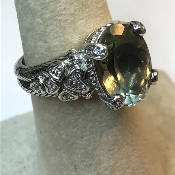 JUDITH Ripka 925 SS prasiolite size 7 ring - Picture 4 of 15